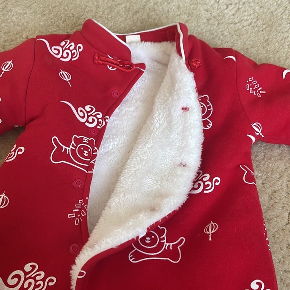 Baby Boys Cute Chinese Style Romper With Tiger Cloud Print - Picture 3 of 4